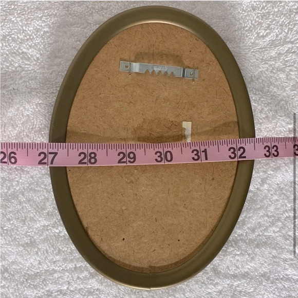 Vintage Ecstasy Giftware Brown Velvet Embroidered Oval Framed Art - Picture 4 of 6